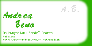 andrea beno business card